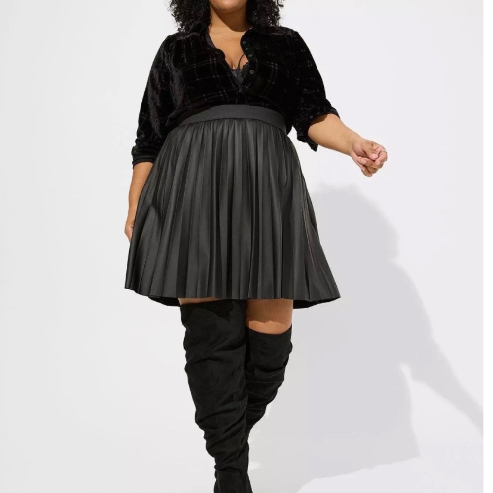 Velvet Burnout Button Up Shirt - Plaid Black - NWT